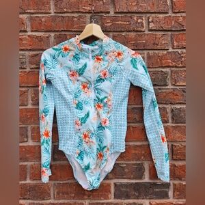 Cabana Life Girl's Size 12 Unisuit Rashguard Swimsuit UV 50+
